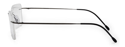 Gunmetal Rectangle Rimless Unisex Titanium Frame