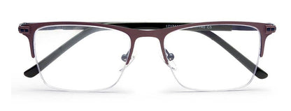 Sage Grey Rectangle Half Rim Frames for Men