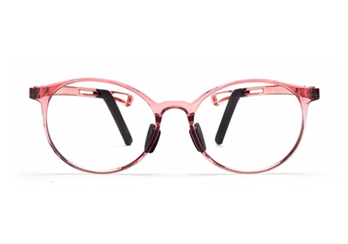 Transparent Light Pink Oval Full Rim TR-90 Eyeglasses Frame for Kids