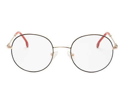 Red & Gold Round Shaped Metal Ladies Spectacles Frame