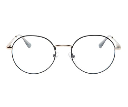 Black Round Full Rim Metal Spects Frames for Ladies