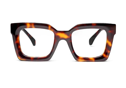 Thick Brown Tort Square Full Rim Acetate Frame for Men & Women