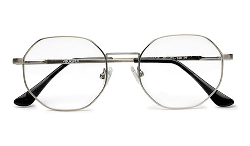 Stylish Hexagon Silver Spectacles