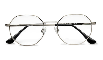 Stylish Hexagon Silver Spectacles