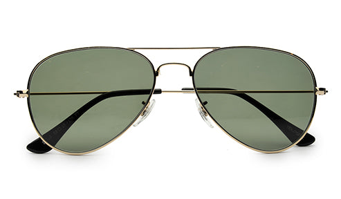 GoldPilot Aviator Green Lens Classic Shade Sunglasses