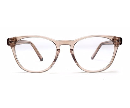 Transparent Light Brown Cat Eye Glasses Frames with Full Rim Acetate
