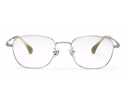 Zenith Titanium Full Rim Metallic Silver Unisex Frame with Silver and Brown Temple
