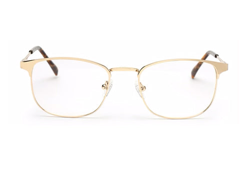 GOLDEN CLUBMASTER EYEGLASSES WITH TORT TEMPLE