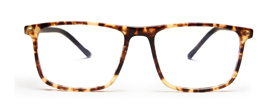 Brown Tortoise Square Shaped Acetate Eyeglasses Frames for Men