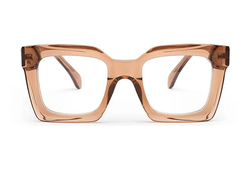 Thick Light Brown Square Full Rim Acetate Frame for Men & Women