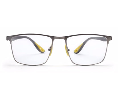 Silver Rectangle Glasses Frames for Men Full Rim Metal Frame