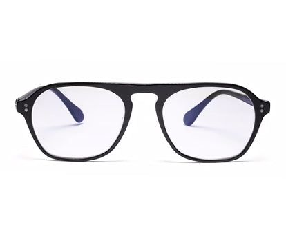 Black MOD Aviator Style Acetate Eyeglass Frame for Men