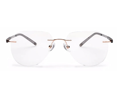 Grey Aviator Rimless Metal Frame for Men & Women