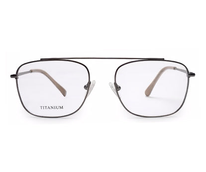 Gunmetal Square Full Rim Titanium Frame for Men