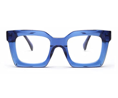 Thick Blue Square Full Rim Acetate Frame