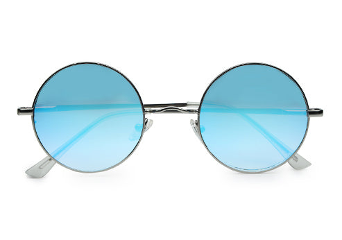 Aqua Blue Mirror Metal UV Sunglasses