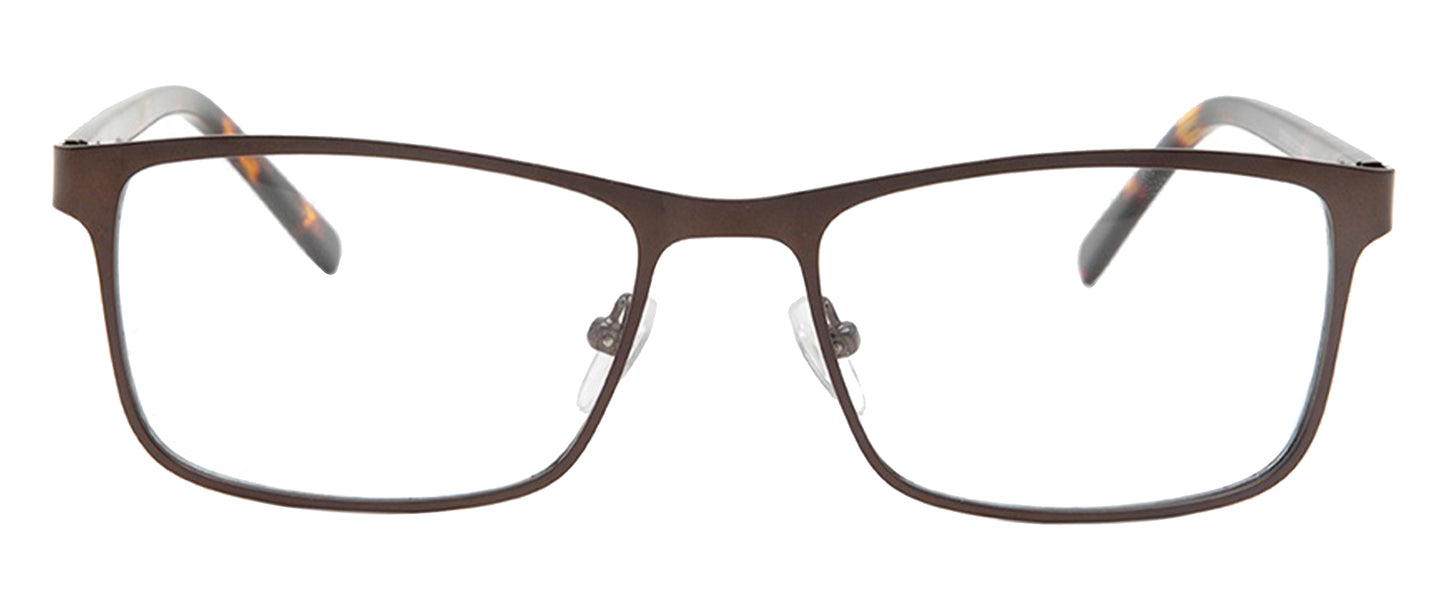 Brown Full Rimmed Metal Power Glasses Frames for Men