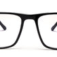 Black Square Shaped Acetate Eyeglasses Frames for Men