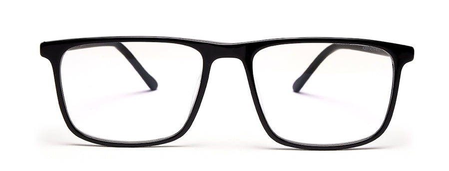 Black Square Shaped Acetate Eyeglasses Frames for Men