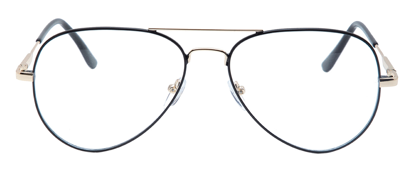 Black Aviator Full Rim Metal Frame Glasses for Men – GKB EYECARE