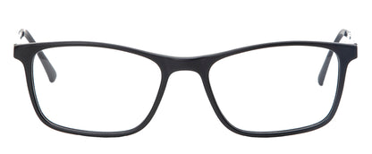 Black Rectangle Acetate Frame with Gunmetal Metal Temple