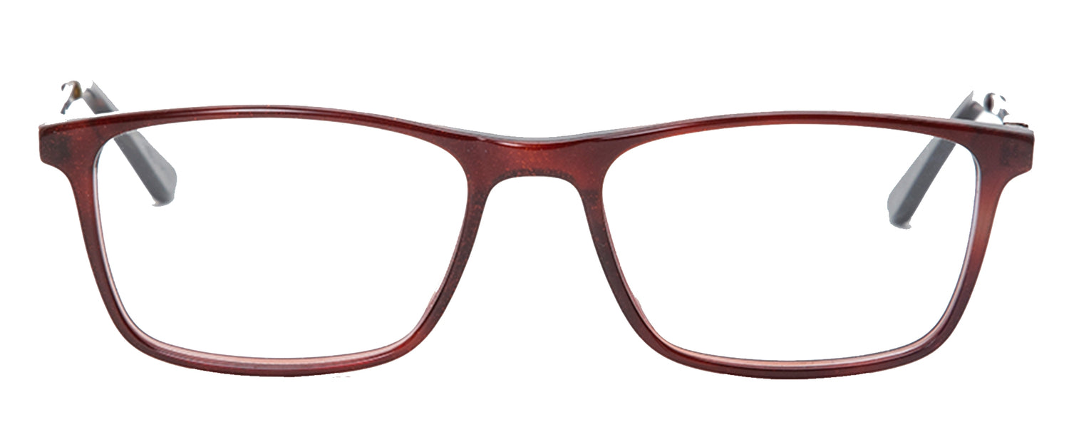 Brown Woody Rectangular Acetate Glasses Frames for Men