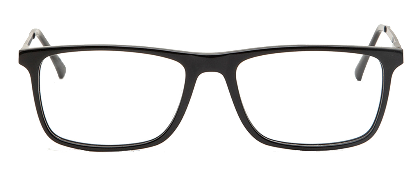 Black Rectangular Acetate Men's Designer Glasses Frames