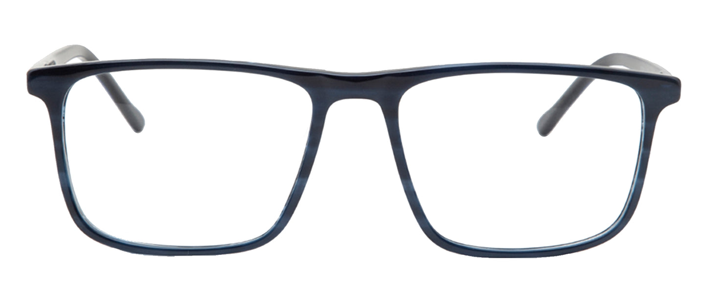 Blue Black Square Shaped Acetate Eyeglasses Frames for Men