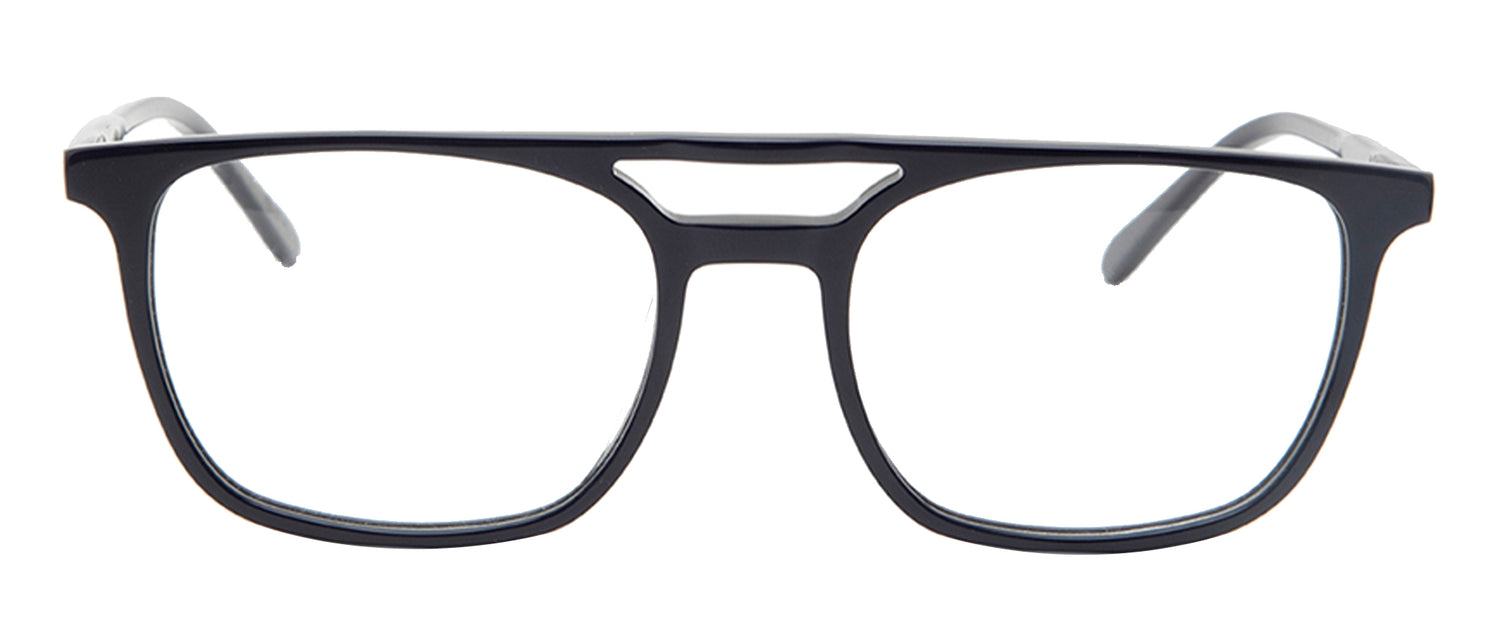 Grey Black MOD Aviator Acetate Eyeglass Frame for Men