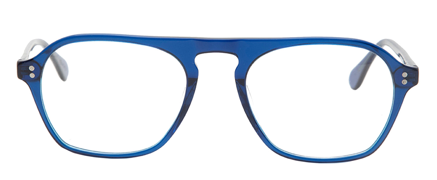 Blue MOD Aviator Style Acetate Eyeglass Frame for Men