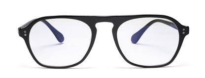 Black MOD Aviator Style Acetate Eyeglass Frame for Men