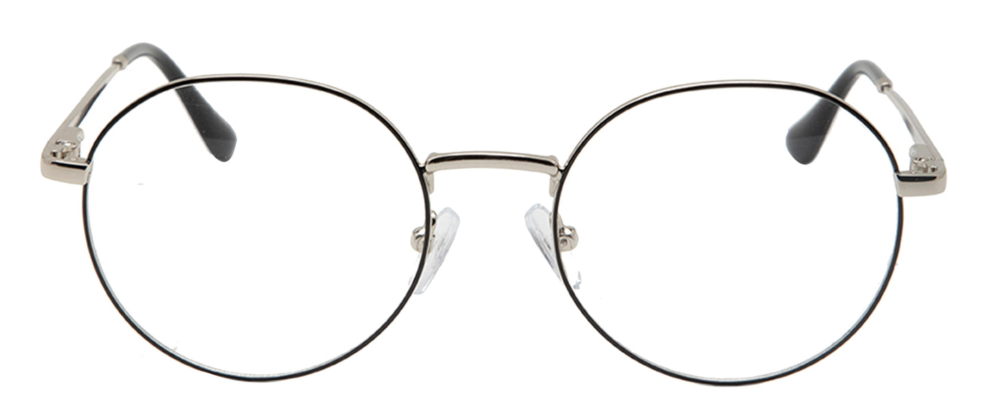 Silver Round Full Rim Metal Frame for Women