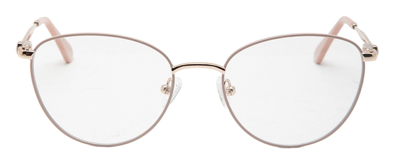 Beige Oval Shaped Metal Frame for Women