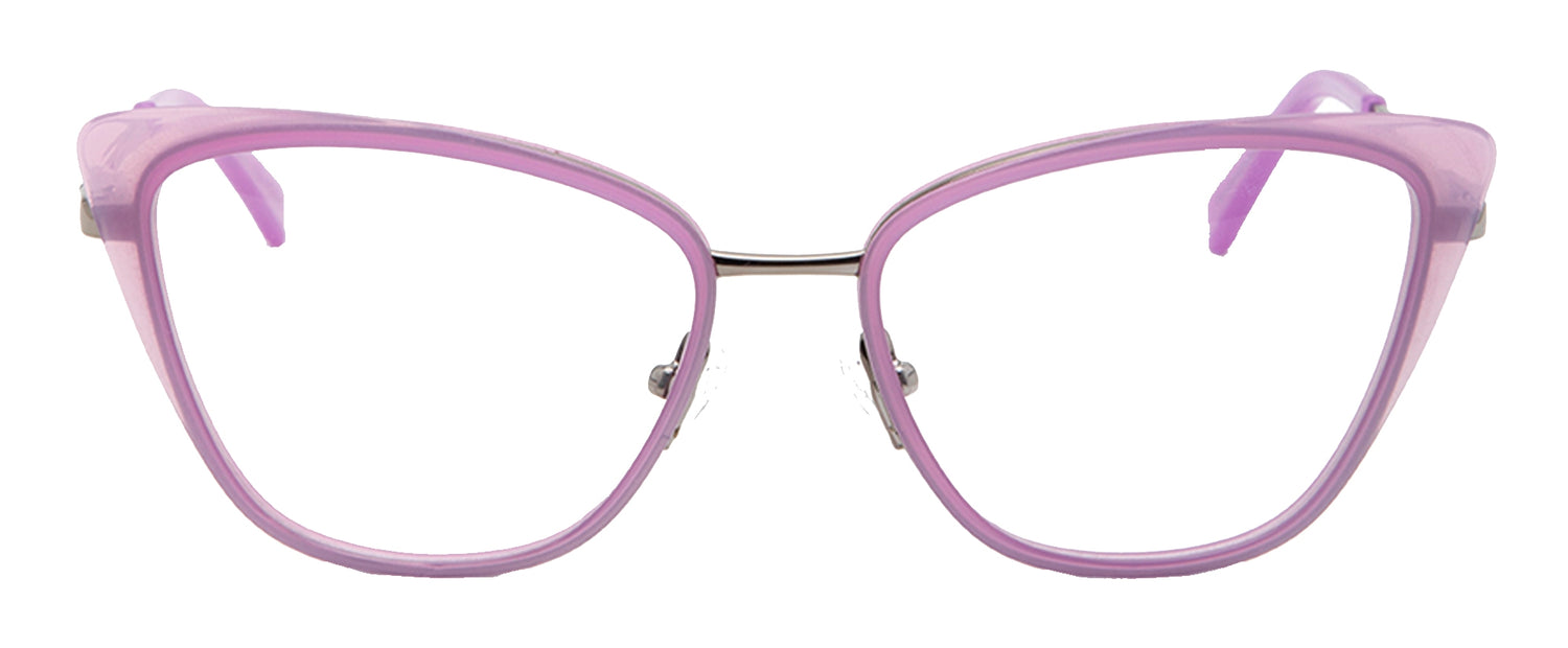 Purple Cateye Style Metal Acetate Women Eyeglasses Frame