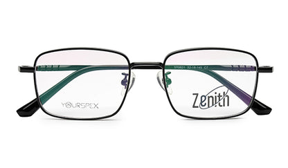 Zenith Titanium Metallic Black Square Frames