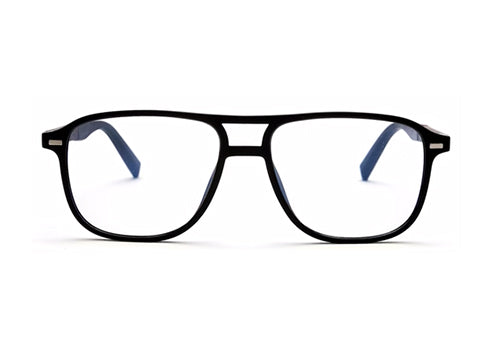 Dark Blue Square Clip-On Eyeglasses for Men