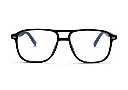 Dark Blue Square Clip-On Eyeglasses for Men