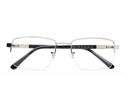 HALF RIM SILVER SPECTACLES FOR MEN