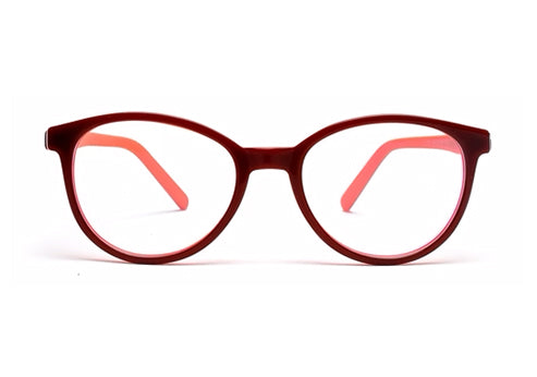 Light Brown Orange Oval Full Rim Acetate Frame for Kids