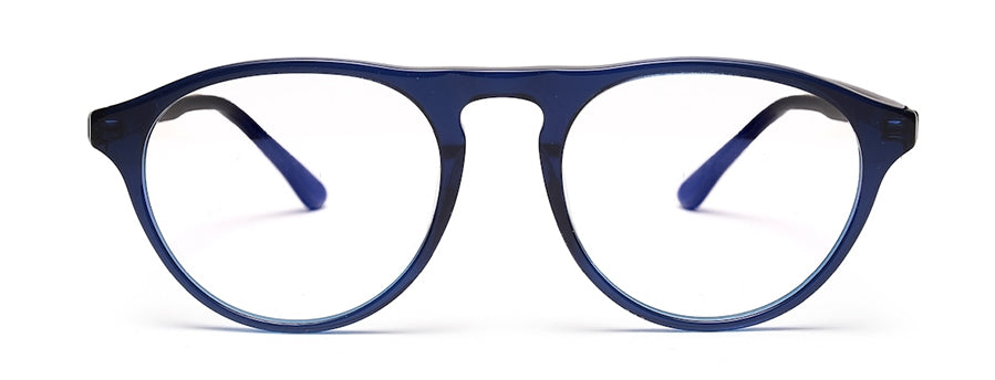 Blue MOD Aviator Style Acetate Eyeglasses Frames for Men