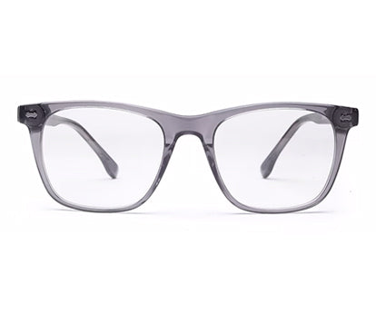 Transparent Grey Square Full Rim Acetate Frame for Men