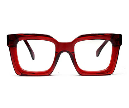 Thick Red Spectacles Frames Square Full Rim Acetate Frame for Men & Women
