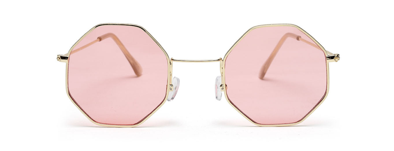 Pink Hexagon UV Protected Sunglass for Women