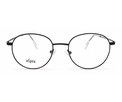 Full-Rim Round Black Spectacles
