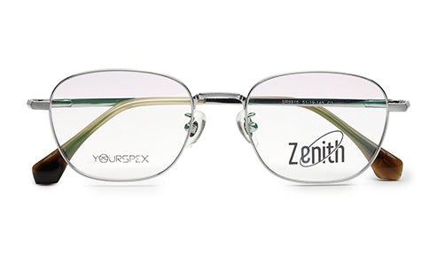 Zenith Titanium Silver Square Spectacles
