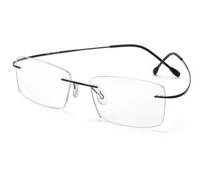 Zenith Titanium Classy Rimless Black Spectacles for Men