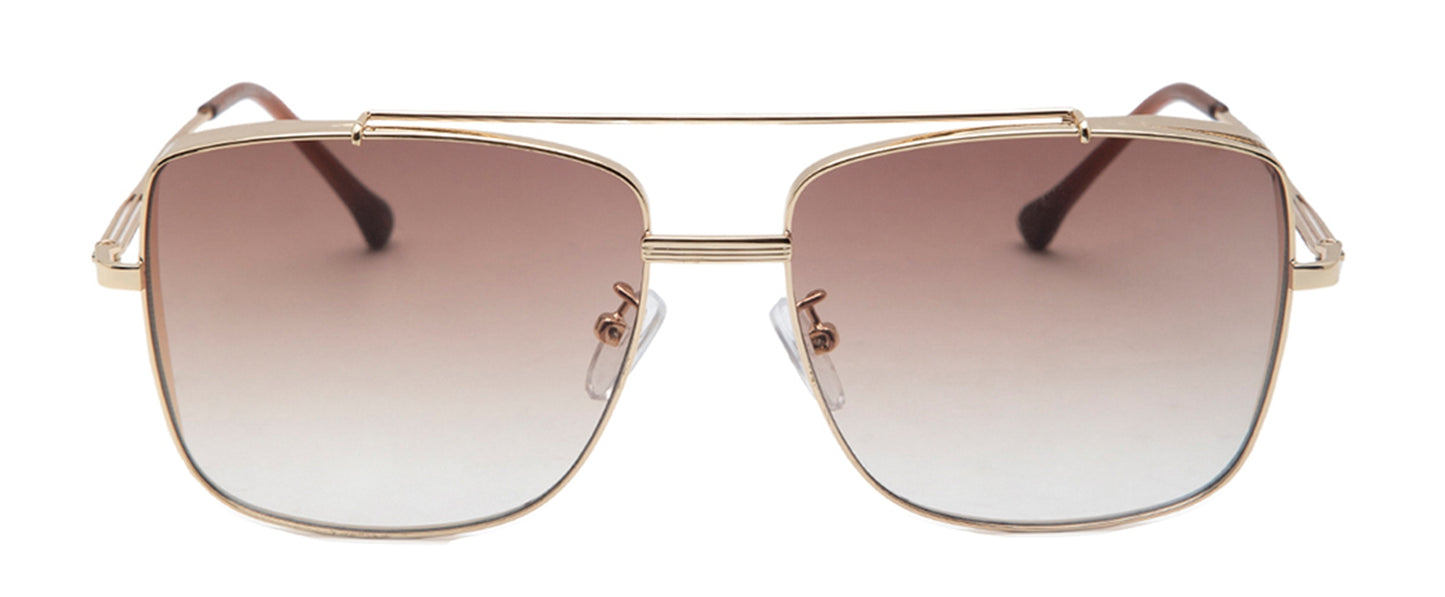 Gradual Brown Square Shaped UV Sunglass