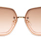 Gradual Brown Pink Square Shaped UV Sunglass