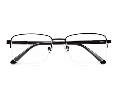 GLOSSY FINISH RECTANGLE MATTE BLACK SPECTACLE FRAMES