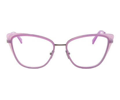Purple Cateye Style Metal Acetate Women Eyeglasses Frame